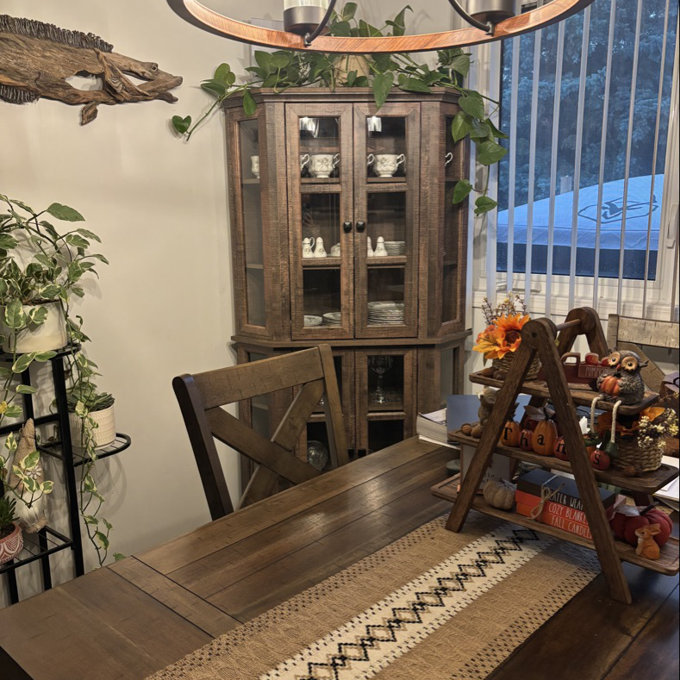 Millwood Pines Retro Hexagon Corner Dining Cabinet & Reviews | Wayfair